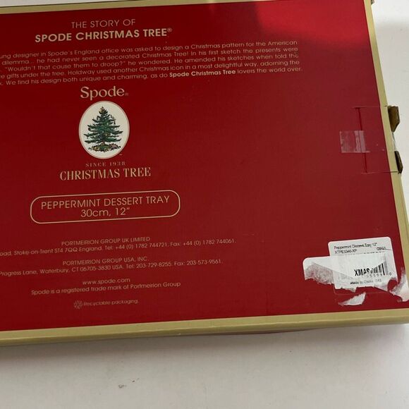 Spode Multicolor Christmas Tree Peppermint Dessert Tray - Picture 5 of 11